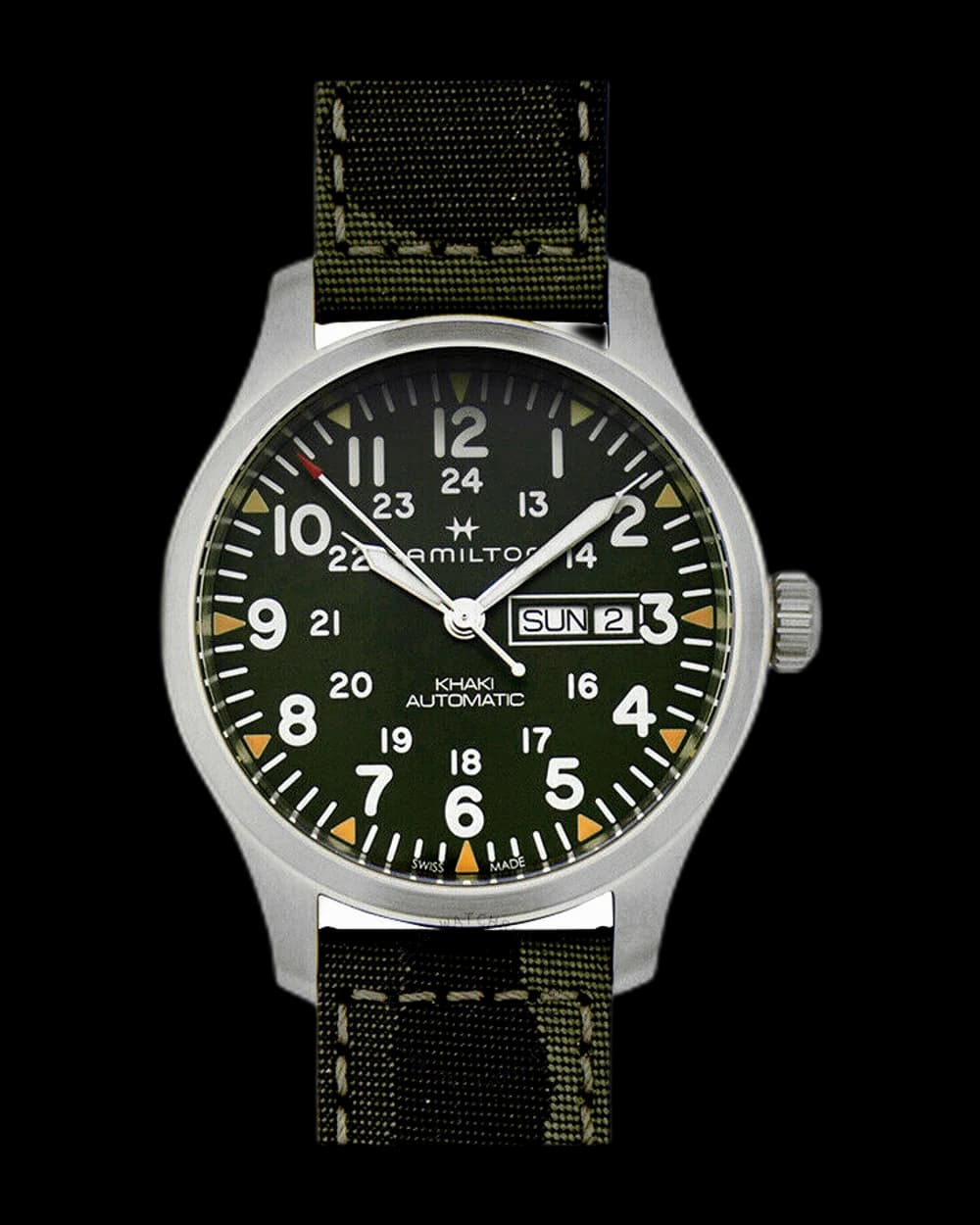 Hamilton Khaki Field Day Date Auto Stainless Steel H70535061 watch, pre-owned